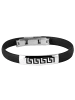 Adeliás Unisex Armband – Armreif aus Kautschuk Ø 6,5 cm cm in schwarz