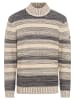 Camel Active Strickpullover aus einem aufwendigen Streifenmuster in Beige-Grau