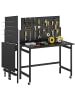 HOMCOM Werkbank in Schwarz 115L x 62B x 143,5H cm