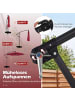 COSTWAY Sonnenschirm mit Ständer & LED-Leuchten 300 cm in Rot