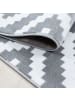 KADIMA DESIGN Teppich Kurzflor Waschbar Geometrisch INN Strapazierfähig OEKO-TEX in Grau