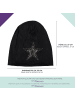 styleBREAKER Beanie Mütze mit Strass Stern in Bordeaux-Rot meliert