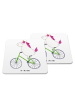 Mr. & Mrs. Panda Untersetzer für Gläser Einhorn Radfahrer ohne S... in Weiß