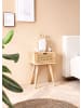 KADIMA DESIGN Nachtkonsole Massivholz / Rattan 40x60x30 cm Nachttisch Braun