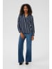 Kaffe Langarm-Bluse KAstridy Regular fit in Midnight Marine/Chalk