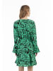 faina Damen Kleid  - Zebraprint in Grün Schwarz