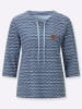 Sieh an! 3/4-Arm-Shirt in bleu-rauchblau-bedruckt