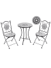 Beliani 3-tlg Bistro Set COMISO in Schwarz/Weiß