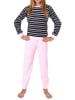 NORMANN Frottee Pyjama langarm Schlafanzug Bündchen Streifen - 50630 in rosa