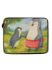 Mr. & Mrs. Panda Laptop Tasche Pinguin mit Kind Design ohne Spruch in Weiß
