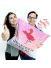 Mr. & Mrs. Panda Deko Kissen Flamingo Yoga mit Spruch in Aquarell Pink