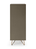 SalesFever Hochkommode mit Spiegel und Stauraum Metallbeine und MDF matt lackiert in Grau