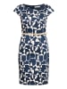 BETTY & CO Etuikleid mit Gürtel in Dark Blue/Nature