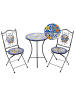 Beliani 3-tlg Bistro Set CORIANO in Schwarz/Blau