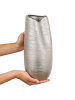 Beliani Dekovase DERBE in Silber - (W) 12 x (H) 32 x (L) 12 cm