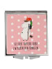 Mr. & Mrs. Panda Taschenspiegel Einhorn  mit Spruch in Rot Pastell