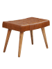 KADIMA DESIGN Sitzhocker 67x47x39 cm Mango Massivholz / Echtleder