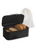 relaxdays Brotkasten in Schwarz – (B)30 x (H)15,5 x (T)21 cm