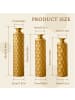 ABRIHOME Deko Vasen in Gold 3er Set mit Wabenmuster halbhandgefertigt 50/65/85 cm
