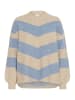 Kaffe Strickpullover KAverana Baggy fit in FeatherG.M./Windward Blue Str.