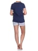 NORMANN Shorty Pyjama kurzarm Schlafanzug Streifen - 74343 in marine