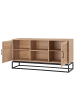 home24 home24 Sideboard mit 2 Türen aus Pappel-Echtholzfurnier & Metall in Pappel Hell in Pappel Hell