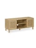 relaxdays TV-Lowboard "Rattan" in Natur - (B)115 x (H)48 x (T)40 cm