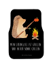 Mr. & Mrs. Panda Autoteppich Igel Grillen mit Spruch in Schwarz