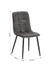 Homestyle4u Esszimmerstuhl 2er Set in Anthrazit Samt