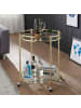 KADIMA DESIGN Servierwagen | Gold, ø57cm, Glas, Rollen