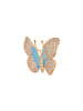 faina Women Brooch With Butterfly Motif in Rose Gold Turquoise
