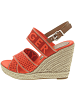 Tommy Hilfiger Webbing High Wedge Sandal Sandalette Rot