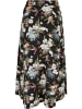 Urban Classics Urban Classics Damen Ladies Viscose Midi Skirt in black tropical