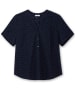 sheego Kurzarm-Bluse in tiefblau