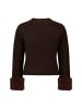 Zero  Strick-Cardigan mit Plüsch in Black Coffee Melange
