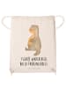 Mr. & Mrs. Panda Sportbeutel Otter Bauch mit Spruch in Creme