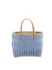 Rice Tasche aus Bast mit Henkel in hellblau