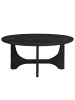 home24 home24 Massiver Couchtisch rund aus Massivholz in Pinie Schwarz (40 cm) in Pinie Schwarz