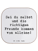 Mr. & Mrs. Panda Glasuntersetzer Spruch Neue Freunde finden mit ... in Weiß