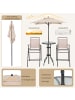 COSTWAY Bistrotisch 4 tlg. Set mit Sonnenschirm in Beige