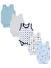 TupTam Baby Jungen Achselbody 5er Pack in blau/grau