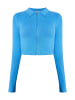 myMo Damen Cropped Strickjacke in Himmelblau