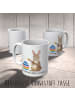 Mr. & Mrs. Panda Kaffeetasse Hase Eier Malen mit Spruch in Weiß