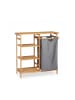 relaxdays 2tlg. Badregal Wäschekorb Set in Natur/Grau - (B)80 x  (H)80,5 x (T)33,5 cm