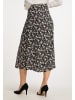 Usha Damen Midirock Mit Blütenprint in Schwarz Mehrfarbig