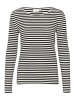 Kaffe Langarm-Shirt KAbenedikte Slim fit in Black/Chalk Stripe