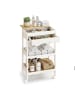 SONGMICS Rollwagen Benco in Weiß-Eichenfarben - (B)41 x (H)68 x (T)25.5 cm