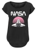 F4NT4STIC Long Cut T-Shirt Long Cut T-Shirt 'NASA Space Shuttle Sunset' in schwarz