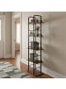relaxdays Standregal in Schwarz/ Braun - (B)38 x (H)143 x (T)24 cm