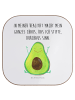Mr. & Mrs. Panda Glasuntersetzer Avocado Glücklich mit Spruch in Weiß